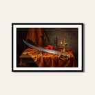 Chhatrapati Shivaji Maharaj Bhavani Talwar Painting | Horizontal Black Framed Wall Art 3 : 2 Horizontal Premium Wall Art Canvas by MeriDeewar