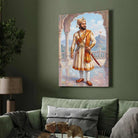 Chhatrapati Shivaji Maharaj Full-Length Portrait Painting | Vertical Black Framed Wall Art 2 : 3 Vertical Premium Wall Art Canvas by MeriDeewar