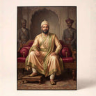Chhatrapati Shivaji Maharaj Imperial Court Portrait | Vertical Borderless Art Frame Poster Premium Wall Art Canvas by MeriDeewar