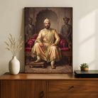 Chhatrapati Shivaji Maharaj Imperial Court Portrait | Vertical Borderless Art Frame Poster Premium Wall Art Canvas by MeriDeewar