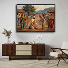 Chhatrapati Shivaji Maharaj in Village Folk Painting | Horizontal  Black Framed Wall Art 3 : 2 Horizontal Premium Wall Art Canvas by MeriDeewar