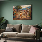 Chhatrapati Shivaji Maharaj in Village Folk Painting | Horizontal  Black Framed Wall Art 3 : 2 Horizontal Premium Wall Art Canvas by MeriDeewar