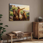 Chhatrapati Shivaji Maharaj on Horseback Wall Art | Classical Oil Painting Print 3 : 2 Horizontal Premium Wall Art Canvas by MeriDeewar