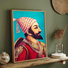 Chhatrapati Shivaji Maharaj Painting for Living Room | Royal Maratha Wall Art | Framed Print 3 : 4 Vertical Premium Wall Art Canvas by MeriDeewar