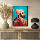 Chhatrapati Shivaji Maharaj Painting for Living Room | Royal Maratha Wall Art | Framed Print 3 : 4 Vertical Premium Wall Art Canvas by MeriDeewar