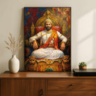 Chhatrapati Shivaji Maharaj Regal Portrait | Vertical Borderless Art Frame Poster Premium Wall Art Canvas by MeriDeewar