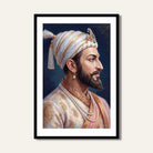 Chhatrapati Shivaji Maharaj Side Profile Portrait Painting | Vertical Black Framed Wall Art 2 : 3 Vertical Premium Wall Art Canvas by MeriDeewar
