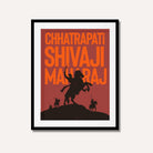 Chhatrapati Shivaji Maharaj Typography Silhouette Art | Giclée Print | MeriDeewar 3 : 4 Vertical New Premium Wall Art Canvas by MeriDeewar