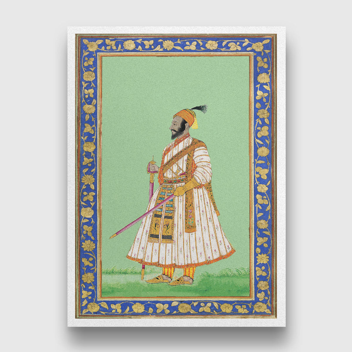 Chhatrapati Shivaji Raje Bhosale Painting Premium Wall Art Canvas by MeriDeewar