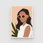 Chic Minimalist – Modern Woman with Sunglasses Wall Art Print 2 : 3 Vertical Premium Wall Art Canvas by MeriDeewar