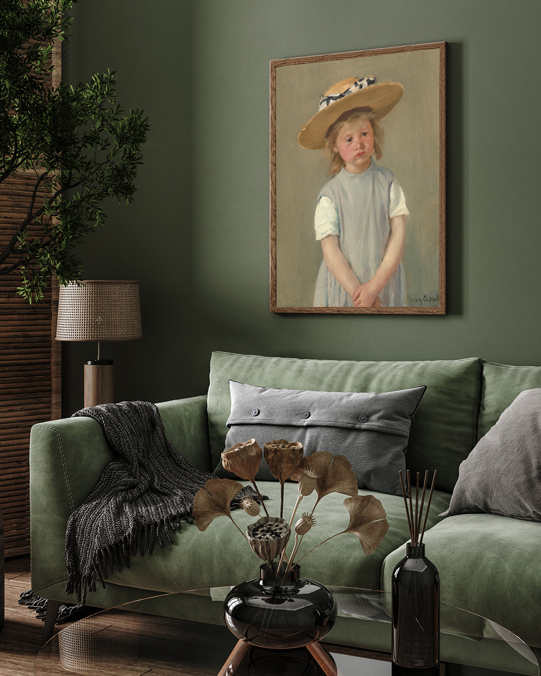 Child in a Straw Hat Painting by Mary Cassatt 3 : 4 Vertical New Premium Wall Art Canvas by MeriDeewar