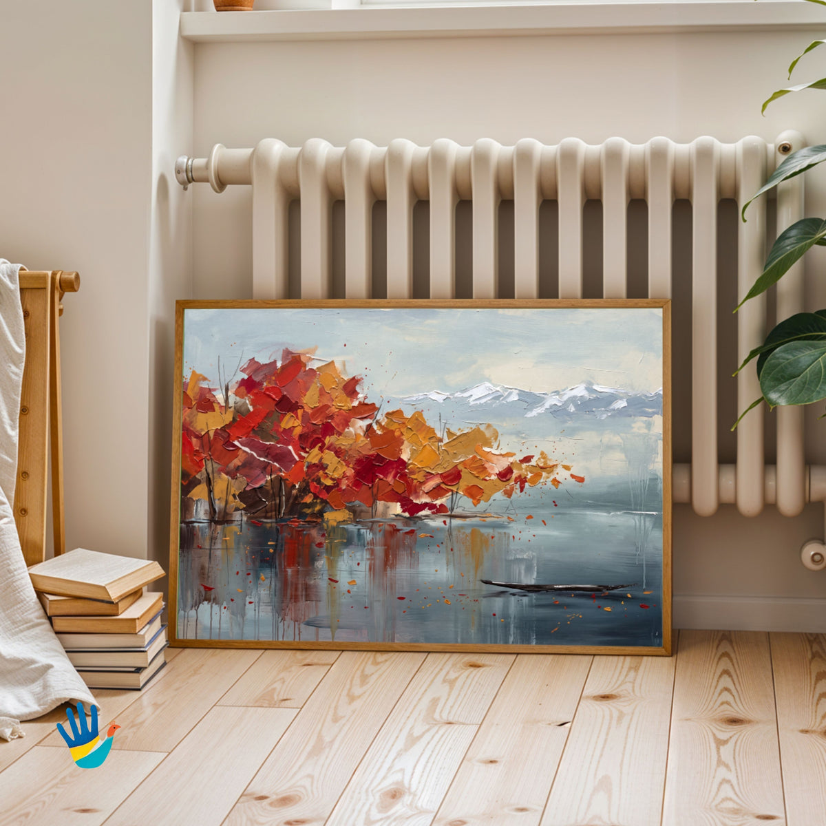 Chinar Autumn | Kashmir Abstract Landscape Art 3 : 2 Horizontal Premium Wall Art Canvas by MeriDeewar