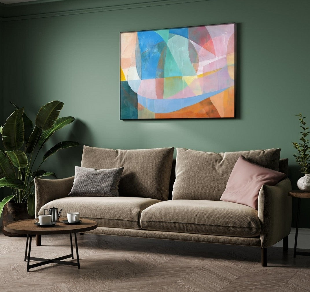 Chromatic Flow – Modern Colorful Abstract Wall Art Print 2 : 3 Horizontal Premium Wall Art Canvas by MeriDeewar