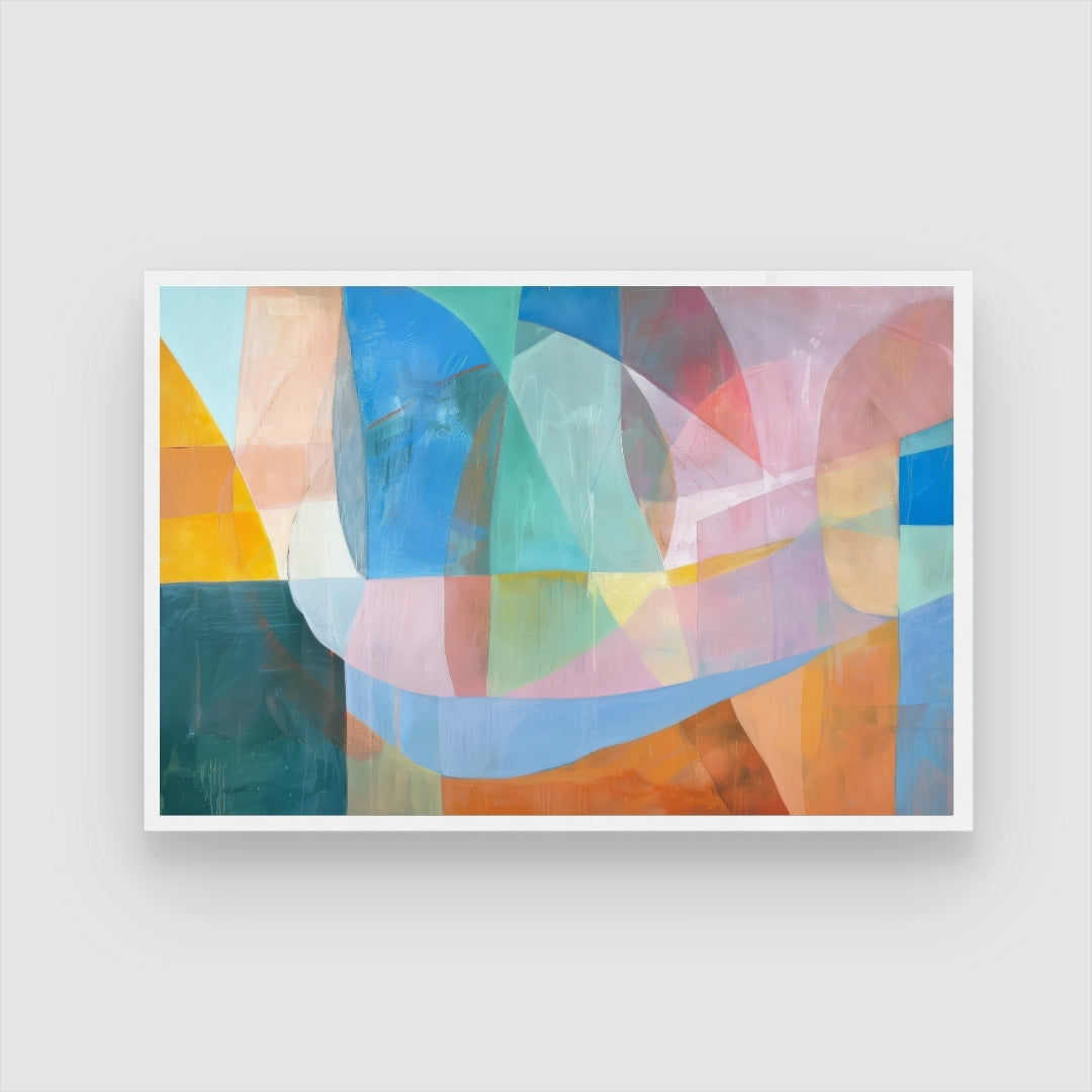 Chromatic Flow – Modern Colorful Abstract Wall Art Print 2 : 3 Horizontal Premium Wall Art Canvas by MeriDeewar
