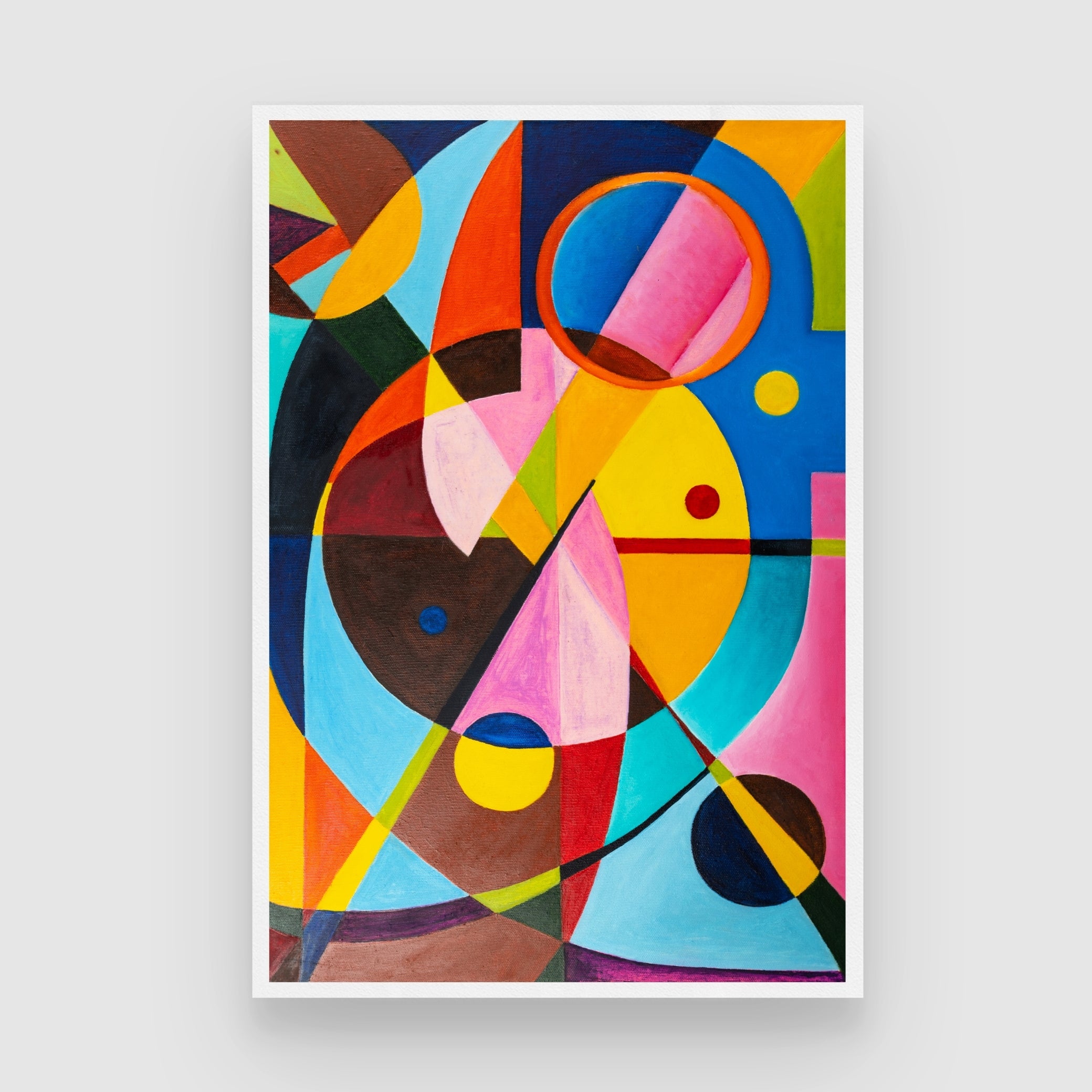 Chromatic Geometry – Bold Modern Abstract Wall Art 2 : 3 Vertical Premium Wall Art Canvas by MeriDeewar