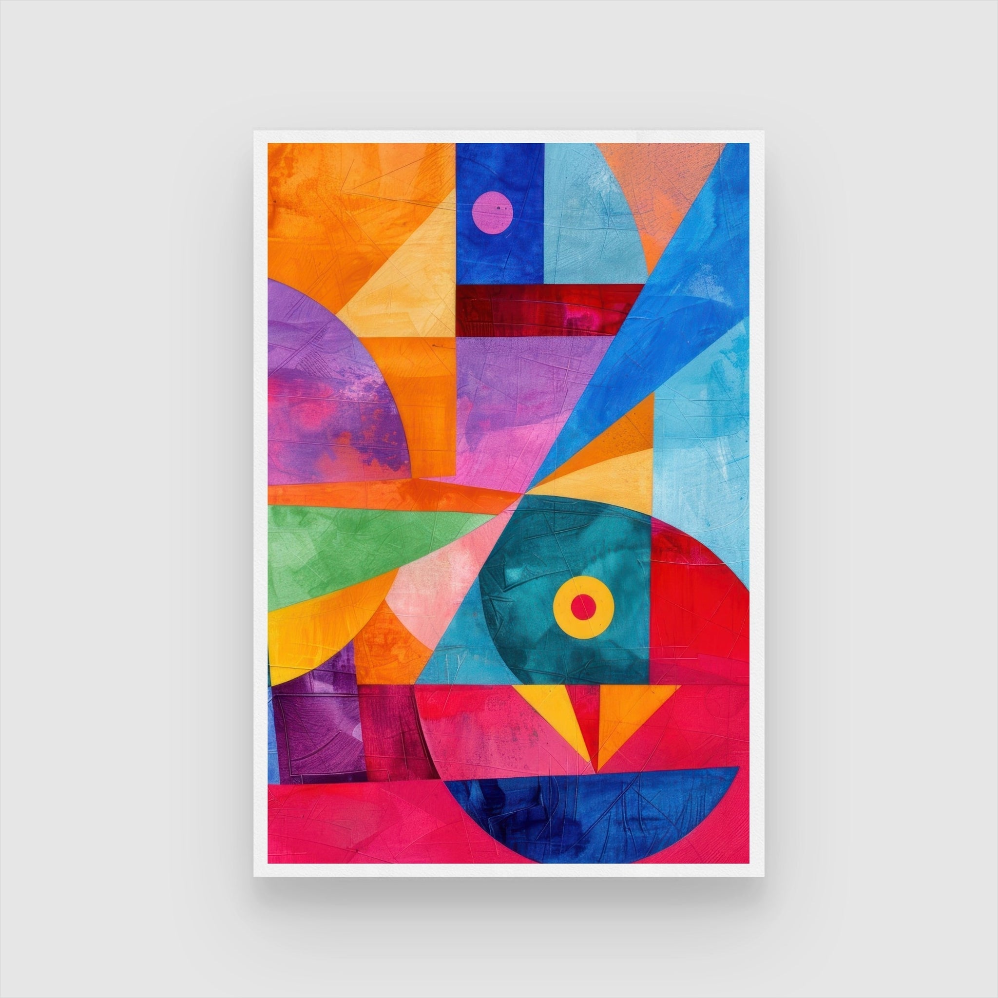 Chromatic Motion – Vibrant Geometric Abstract Canvas Wall Art 2 : 3 Vertical Premium Wall Art Canvas by MeriDeewar