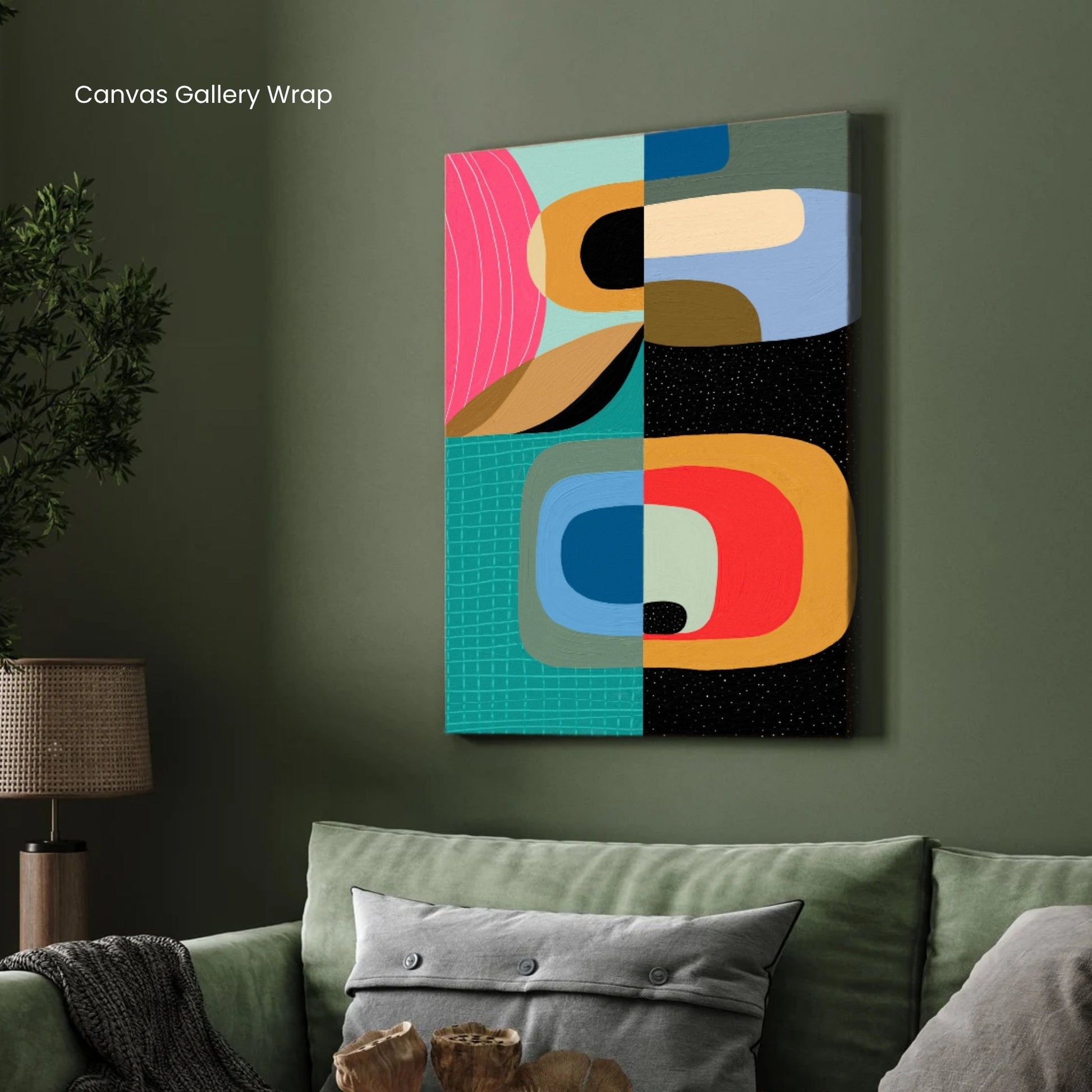 Chromatic Rhythm – Modern Geometric Abstract 2 : 3 Vertical Premium Wall Art Canvas by MeriDeewar