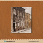 City Street vintage painting 3 : 4 Vertical New Premium Wall Art Canvas by MeriDeewar