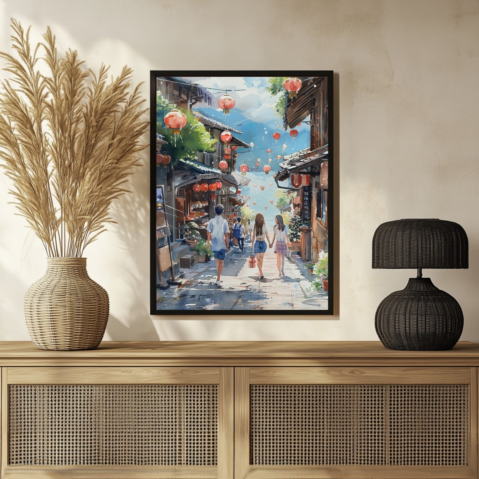 Cityscape Watercolor Painting - Illustrated Urban Art for Walls 3 : 4 Vertical New Premium Wall Art Canvas by MeriDeewar