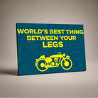 Classic Yellow Cruiser Motorcycle Humor Poster | Horizontal Borderless Art Frame Poster Premium Wall Art Canvas by MeriDeewar