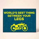 Classic Yellow Cruiser Motorcycle Humor Poster | Horizontal Borderless Art Frame Poster Premium Wall Art Canvas by MeriDeewar