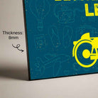 Classic Yellow Cruiser Motorcycle Humor Poster | Horizontal Borderless Art Frame Poster Premium Wall Art Canvas by MeriDeewar