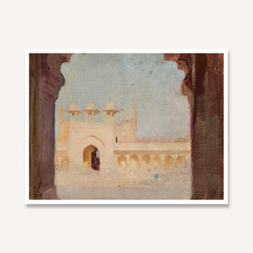 Classical Agra Palace Oil Painting | Horizontal Framed Print 4 : 3 Horizontal Premium Wall Art Canvas by MeriDeewar
