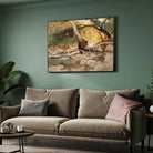 Classical Autumn Forest Stream Oil Painting | Horizontal Framed Print 4 : 3 Horizontal Premium Wall Art Canvas by MeriDeewar