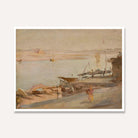 Classical Benares Gange River Oil Painting | Horizontal Framed Print 4 : 3 Horizontal Premium Wall Art Canvas by MeriDeewar