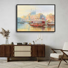 Classical Benares Royal Barge on Ganga Painting | Horizontal Framed Print 2 : 3 Horizontal Premium Wall Art Canvas by MeriDeewar