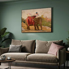 Classical Chittorgarh Elephant Oil Painting | Horizontal Framed Print 4 : 3 Horizontal Premium Wall Art Canvas by MeriDeewar