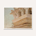 Classical Indian Temple Pillar Detail Oil Painting | Horizontal Framed Print 4 : 3 Horizontal Premium Wall Art Canvas by MeriDeewar