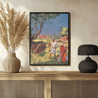 Classical Indian Village Farming Family Painting | Vertical Framed Print 3 : 4 Vertical Premium Wall Art Canvas by MeriDeewar