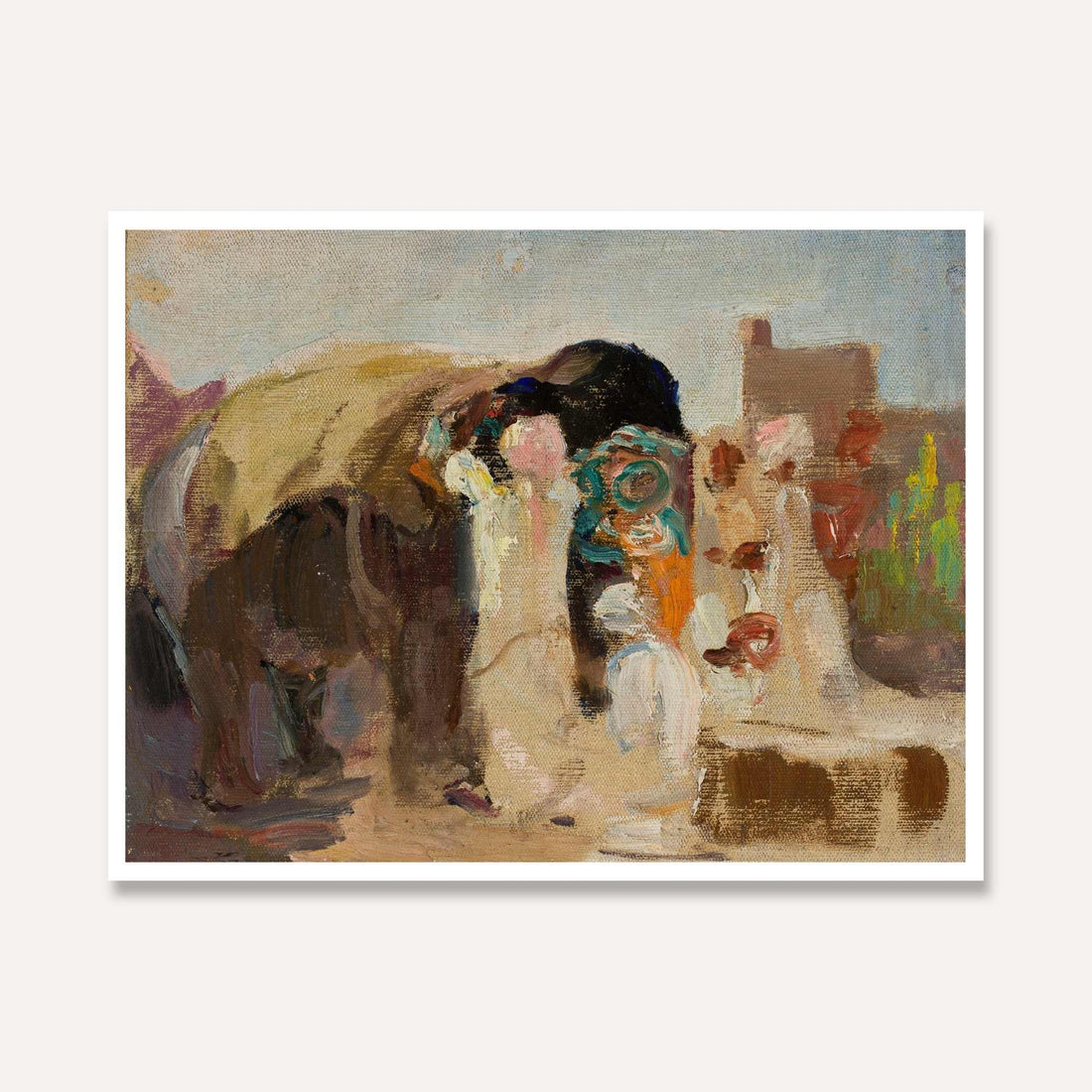 Classical Jaipur Painting the Elephant Oil Painting | Horizontal Framed Print 4 : 3 Horizontal Premium Wall Art Canvas by MeriDeewar