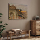 Classical Jaipur Palace with Peacock Oil Painting | Horizontal Framed Print 4 : 3 Horizontal Premium Wall Art Canvas by MeriDeewar