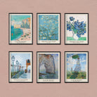 Claude Monet and Vincent Van ogh Wall Art Set of 6 Walls Premium Wall Art Canvas by MeriDeewar
