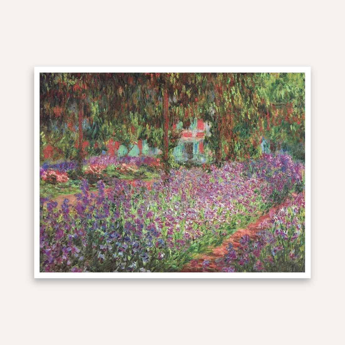 Claude Monet Irises in Monet's Garden at Giverny | Impressionist Floral Giclée Art Print 5 : 4 Horizontal Premium Wall Art Canvas by MeriDeewar