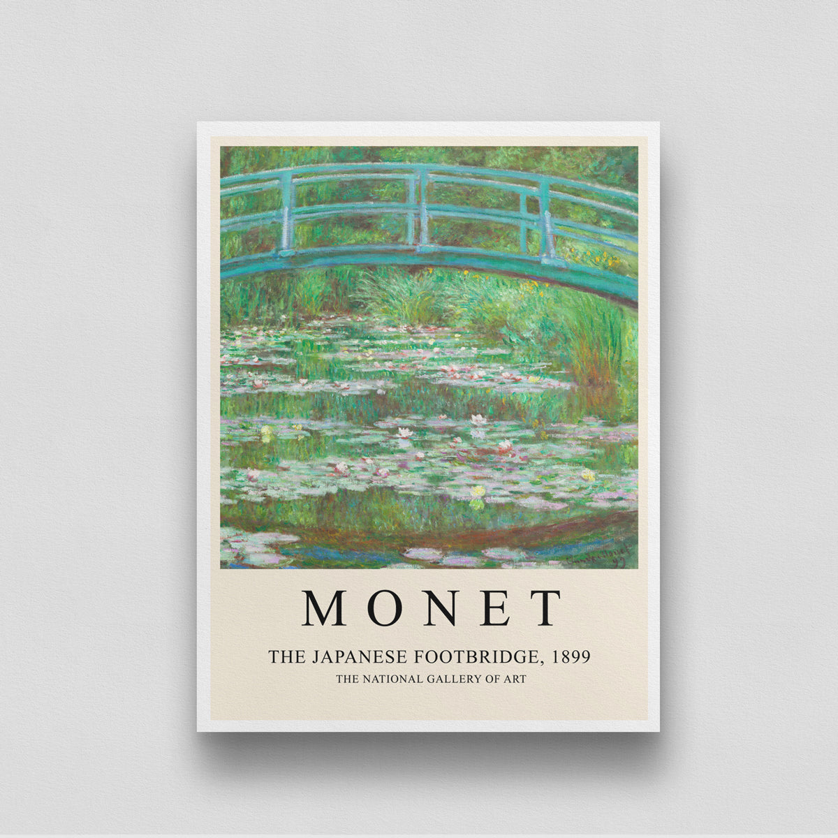Claude Monet The Japanese Footbridge Painting 3 : 4 Vertical New Premium Wall Art Canvas by MeriDeewar
