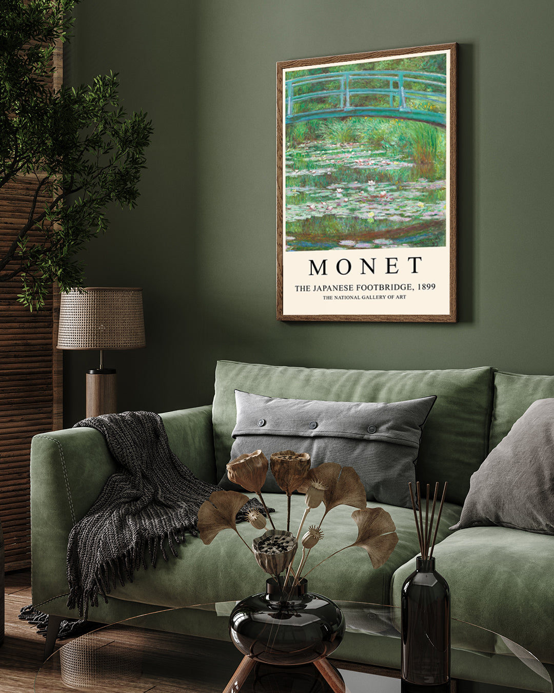 Claude Monet The Japanese Footbridge Painting 3 : 4 Vertical New Premium Wall Art Canvas by MeriDeewar