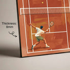 "Clay Court Tennis Match" Overhead Sports Art Poster | Vertical Borderless Art Frame Poster Premium Wall Art Canvas by MeriDeewar
