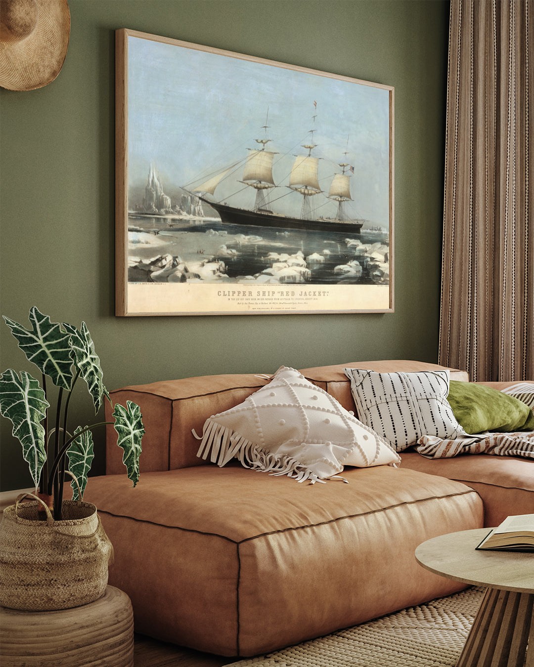 Clipper ship Red Jacket 3 : 4 Horizontal New Premium Wall Art Canvas by MeriDeewar