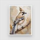 Close-up of a grey jay - Abstract Painting for Homes 3 : 4 Vertical New Premium Wall Art Canvas by MeriDeewar