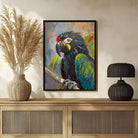Close up of colorful scarlet macaw parrot Painting 3 : 4 Vertical New Premium Wall Art Canvas by MeriDeewar