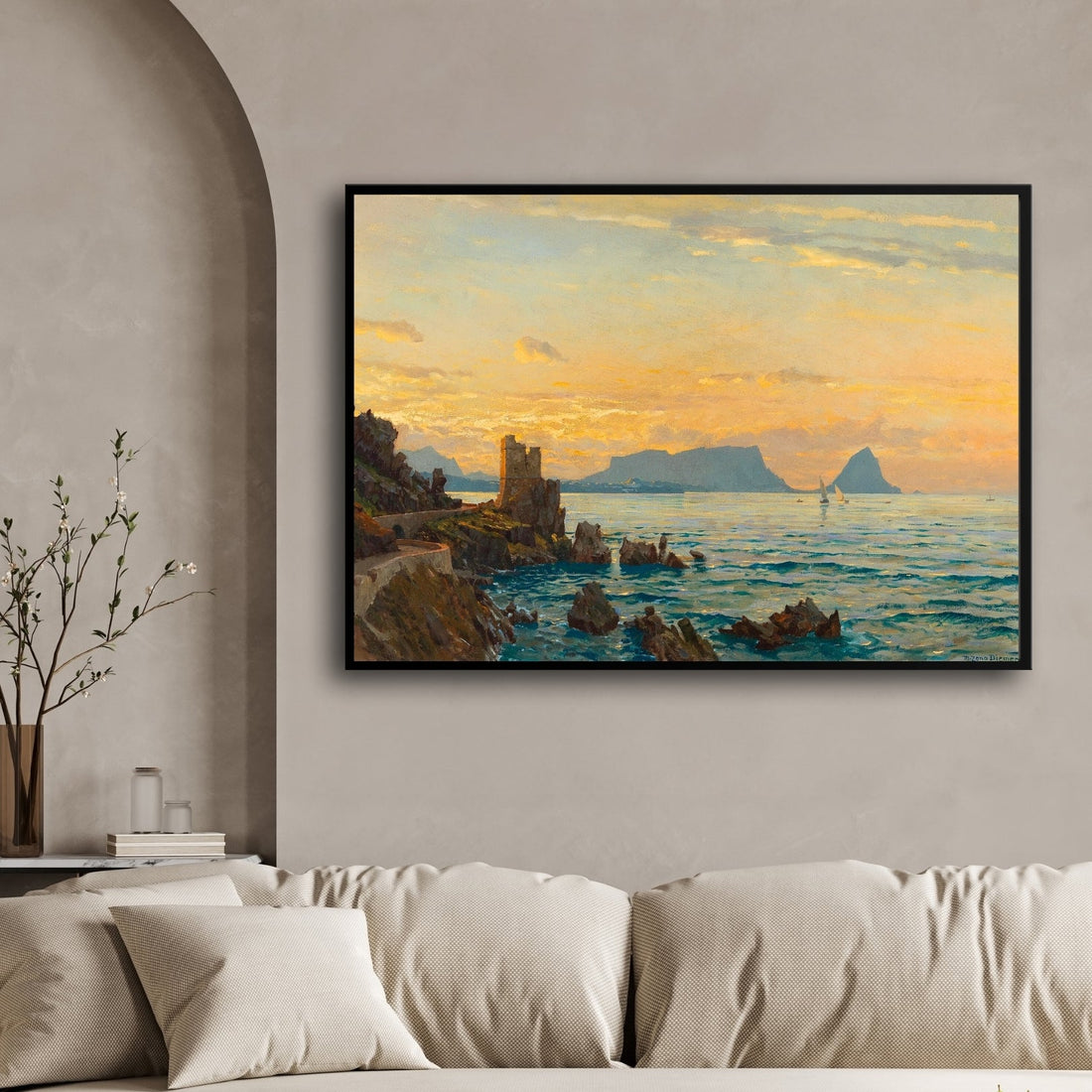 Coastal Sunset Wall Art 2 : 3 Horizontal Premium Wall Art Canvas by MeriDeewar