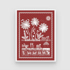 Coconut Tree & Rural Life: Idyllic Warli Art Painting 3 : 4 Vertical New Premium Wall Art Canvas by MeriDeewar