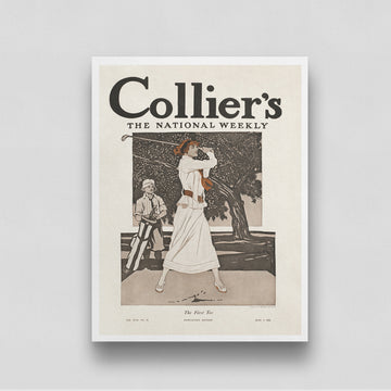 Collier's The National Weekly Vintage Poster 3 : 4 Vertical New Premium Wall Art Canvas by MeriDeewar