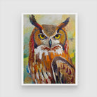 Colorful Abstract Owl Bird Painting 3 : 4 Vertical New Premium Wall Art Canvas by MeriDeewar