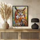 Colorful Abstract Owl Bird Painting 3 : 4 Vertical New Premium Wall Art Canvas by MeriDeewar