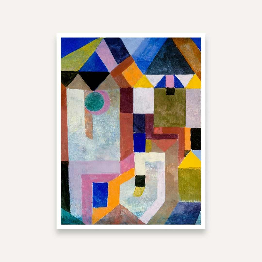 Colorful Abstract Painting for Living Room | Paul Klee Geometric Wall Art | Giclée Print 3 : 4 Vertical Premium Wall Art Canvas by MeriDeewar