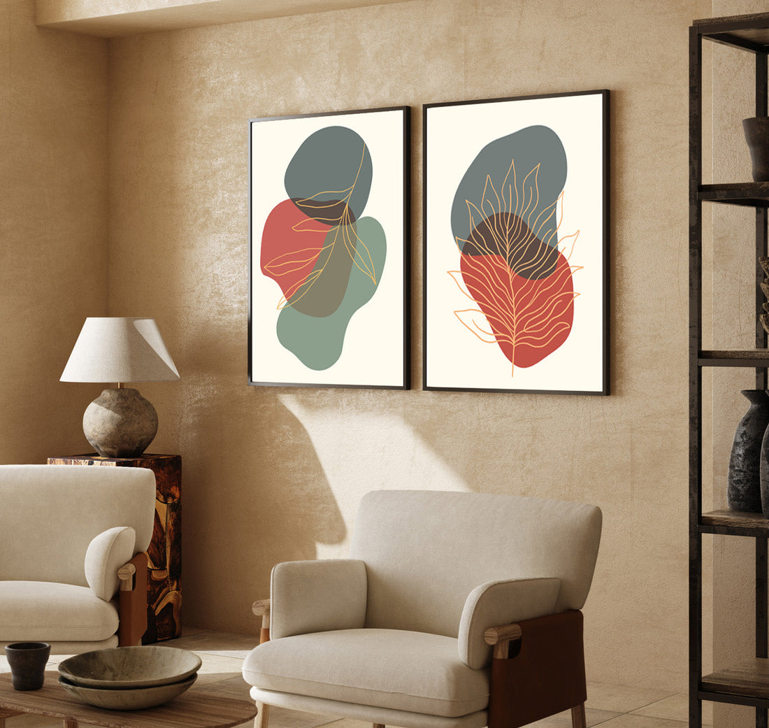 Colorful Boho Abstract Painting – Unique Wall Décor at MeriDeewar Walls Premium Wall Art Canvas by MeriDeewar